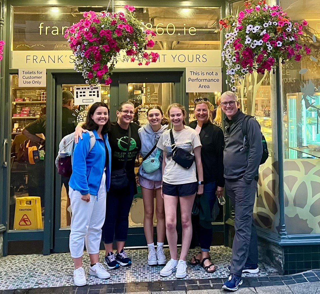 The Flagstads and Shirmers were remembering dear friend and CIM dad Frank Pasquerella while having a meal at Frank’s Place on Main Street. From left: Moira Flagstad, Emily Flagstad, Ellie Shirmer, Kaitlin Shirmer, Galena Shirmer, Brian Flagstad.